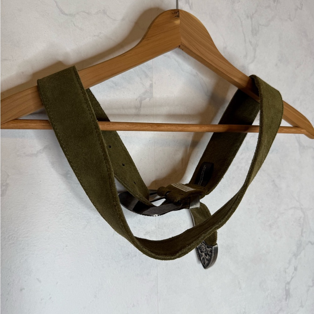 Free people western suede olive green belt - Picture 6 of 7